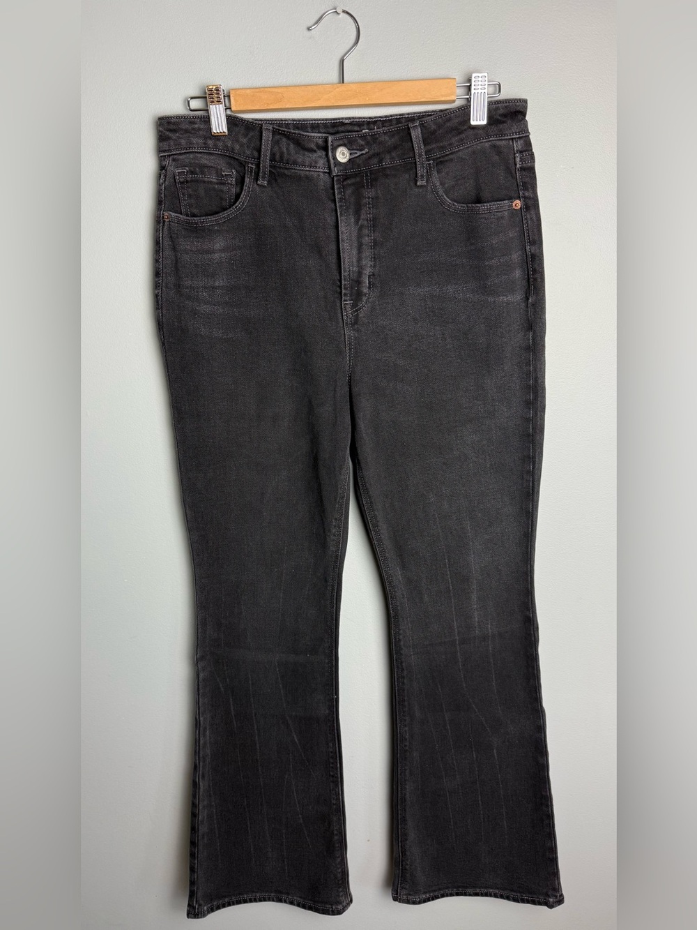 Old Navy Extra High Rise Black Flare Jeans
